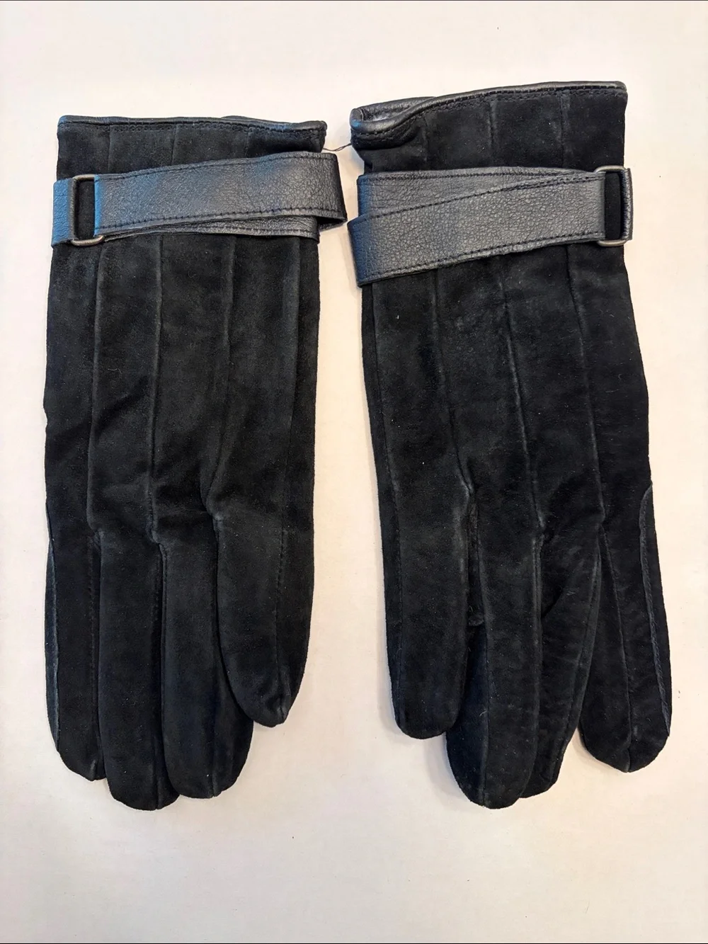 Black Suede Leather Horseback Riding Gloves. Size 7 Women’s. Lined. Never used